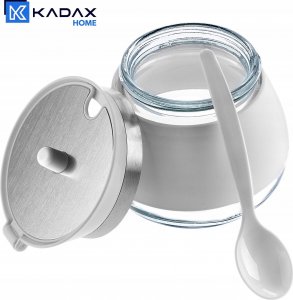 Kadax Cukiernica Cukierniczka Z Łyżeczką Pokrywką Biała 5