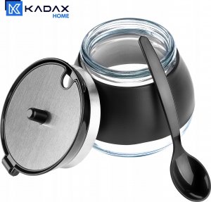 Kadax Cukiernica Cukierniczka Z Łyżeczką Pokrywką Czarna 5