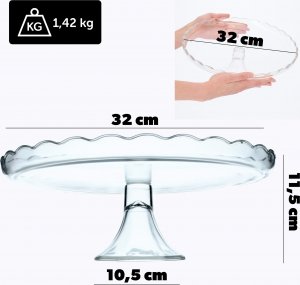 Kadax Patera Na Ciasto Szklana 32cm Tort Owoce Na Nóżce 3
