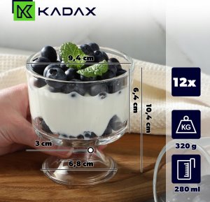 Kadax KADAX Pucharek Do Deserów Lodów 280ml Zestaw 12szt 3