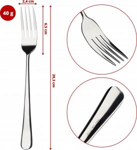 Kadax Widelce Stołowe sztućce Stalowe Widelec 20cm 3szt. 2