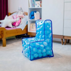 Kadax Krzesełko Fotelik Dla Dzieci Piłki Niebieskie 56cm 2