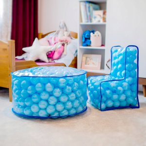 Kadax Krzesełko Fotelik Dla Dzieci Piłki Niebieskie 56cm 3