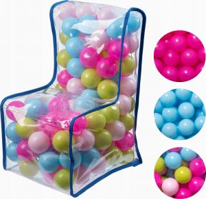 Kadax Krzesełko Fotelik Dla Dzieci Piłki Pastelowe 56cm 12