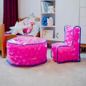 Kadax Krzesełko Fotelik Dla Dzieci Piłki Różowe 56cm 4