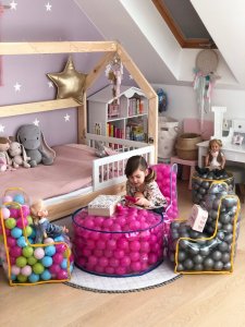 Kadax Krzesełko Fotelik Dla Dzieci Piłki Różowe 56cm 9