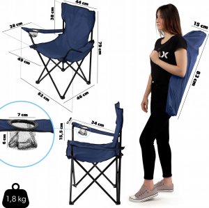 Kadax Krzesło Wędkarskie Turystyczne Składane Z Oparciem 3