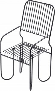 Kadax KADAX Ławka Ogrodowa z Oparciem Krzesło 50cm 11