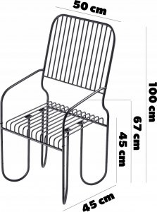 Kadax KADAX Ławka Ogrodowa z Oparciem Krzesło 50cm 3