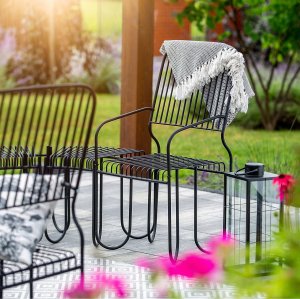 Kadax KADAX Ławka Ogrodowa z Oparciem Krzesło 50cm 4