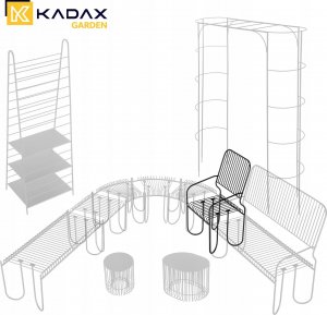 Kadax KADAX Ławka Ogrodowa z Oparciem Krzesło 50cm 9