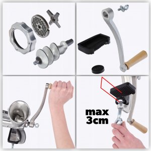 Maszynka do mielenia mięsa Kadax Maszynka Do Mielenia Mięsa Ręczna Żeliwna Nr 5 4