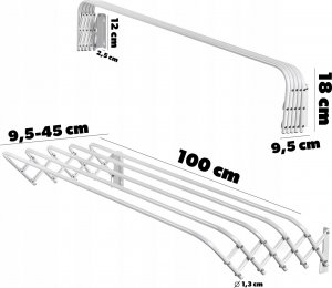 Suszarka na pranie Kadax KADAX Suszarka Na Pranie Ścienna Harmonijkowa 60cm 3