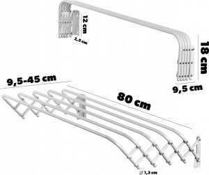 Suszarka na pranie Kadax KADAX Suszarka Na Pranie Ścienna Harmonijkowa 80cm 3
