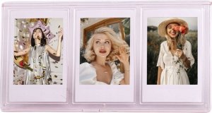 Ramka LoveInstant Ramka Stojąca Na 3 Zdjęcia Do Aparatów / Drukarek Drukujących Na Papierze Zink / Fuji Instax Mini - Różowa 3