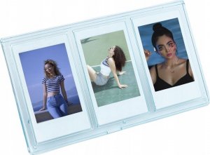 Ramka LoveInstant Ramka Stojąca Na 3 Zdjęcia Do Aparatów / Drukarek Drukujących Na Papierze Zink / Fuji Instax Mini - Niebieska 11