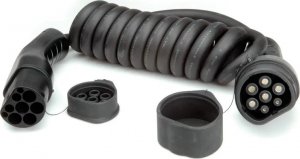 Kabel do ładowania samochodów Roline Type 2, 3-fazy, 32A, 22kW, 5m spiralny (19.08.0055) 2