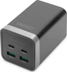 Ładowarka Digitus Ładowarka sieciowa uniwersalna, zasilacz GaN, 4 porty 2x USB-C 2x USB-A PD 3.0 150W Czarna 1