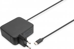 Ładowarka Digitus Ładowarka sieciowa zasilacz 1x USB-C PD 3.0 max. 100W GaN zintegrowany kabel 1,2m Czarna 1