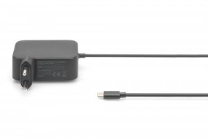 Ładowarka Digitus Ładowarka sieciowa zasilacz 1x USB-C PD 3.0 max. 100W GaN zintegrowany kabel 1,2m Czarna 4