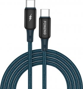 Kabel USB Foneng USB-C - USB-C 1.2 m Niebieski (X87 Type-C to) 1