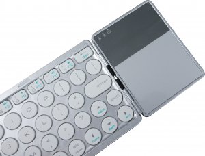 Klawiatura HDWR Kompaktowa, elegancka, podwójnie składana klawiatura Bluetooth z touchpadem typerCLAW BS120 4