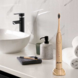Szczoteczka ZAPP-MED Sonic Bamboo Clean + 5 końcówek Beżowa 2