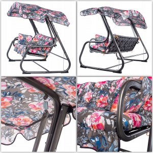 Kadax Huśtawka Ogrodowa 4-Osobowa Bujana Rozkładana 12