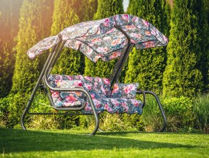 Kadax Huśtawka Ogrodowa 4-Osobowa Bujana Rozkładana 4