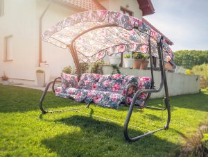 Kadax Huśtawka Ogrodowa 4-Osobowa Bujana Rozkładana 8