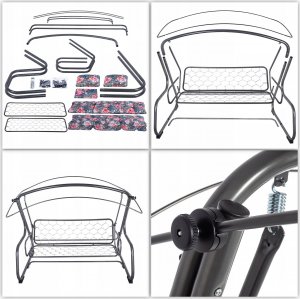 Kadax Huśtawka Ogrodowa 4-Osobowa Bujana Rozkładana 10