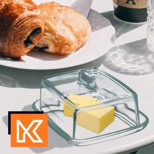 Maselniczka Kadax KADAX 2x Maselniczka Maselnica Z Pokrywką Szklana 2