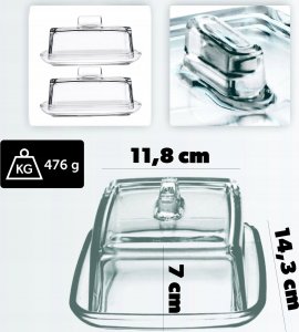 Maselniczka Kadax KADAX 2x Maselniczka Maselnica Z Pokrywką Szklana 3