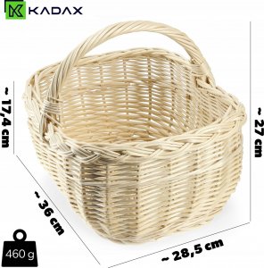 Kadax KADAX Koszyk Wiklinowy Zakupy Grzyby Kosz Biały 3