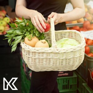 Kadax KADAX Koszyk Wiklinowy Zakupy Grzyby Kosz Biały 7