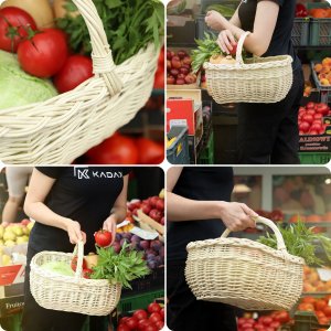 Kadax KADAX Koszyk Wiklinowy Zakupy Grzyby Kosz Biały 8