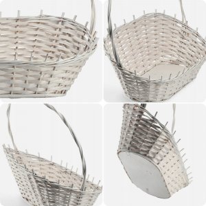 Kadax KADAX Koszyk Prezentowy Wiklinowy Kosz Biały Mały 2