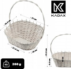 Kadax KADAX Koszyk Prezentowy Wiklinowy Kosz Biały Mały 3