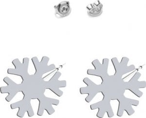 MEJK Jewellery Kolczyki Srebrne Śnieżynki Boże Narodzenie 1