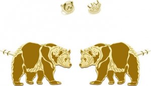 MEJK Jewellery Pozłacane Kolczyki z Niedźwiedziem - MEJK Jewellery 1