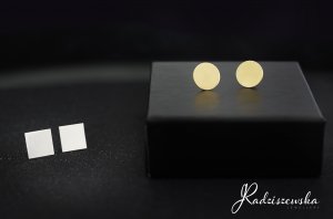 Radziszewska Jewellery Kolczyki Pozłacane z Kwadratami blaszka 2