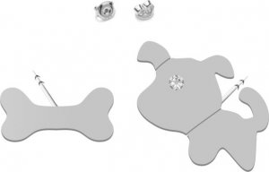 Radziszewska Jewellery Kolczyki Srebrne Pies i Kość 1