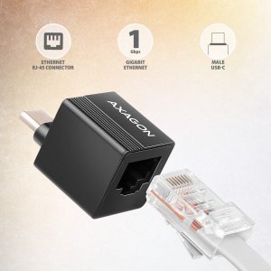 Karta sieciowa Axagon Karta sieciowa ADE-MINIC Gigabit Ethernet adapter, USB-A 3.2 Gen 1, instalacja automatyczna MINI 2