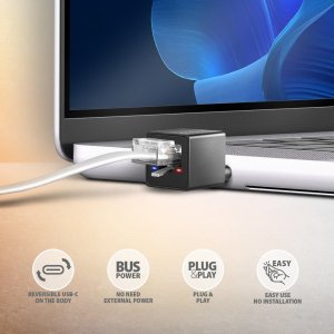 Karta sieciowa Axagon Karta sieciowa ADE-MINIC Gigabit Ethernet adapter, USB-A 3.2 Gen 1, instalacja automatyczna MINI 3