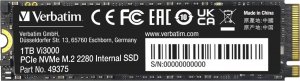 Dysk SSD Verbatim Vi3000 1TB M.2 2280 PCI-E x4 Gen4 NVMe (49375-483) 1