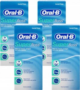 Oral-B 4x ORAL-B SUPER FLOSS NIĆ DENTYSTYCZNA DO APARATÓW 1