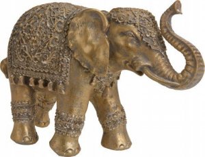 Koopman Figurka ozdobna słonik na szczęście złoty 18 cm 1
