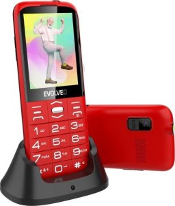 Telefon komórkowy Evolveo EasyPhone XO, mobilní telefon pro seniory s nabíjecím stojánkem, červená 2