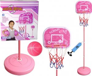 LeanToys Kosz Do Koszykówki Dla Dzieci Kosz Piłka Ogród Różowy 170 cm 1