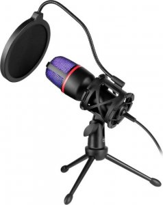 Mikrofon Defender Mikrofon przewodowy Defender FORTE GMC 300 ze statywem STREAM strumieniowy RGB USB 1